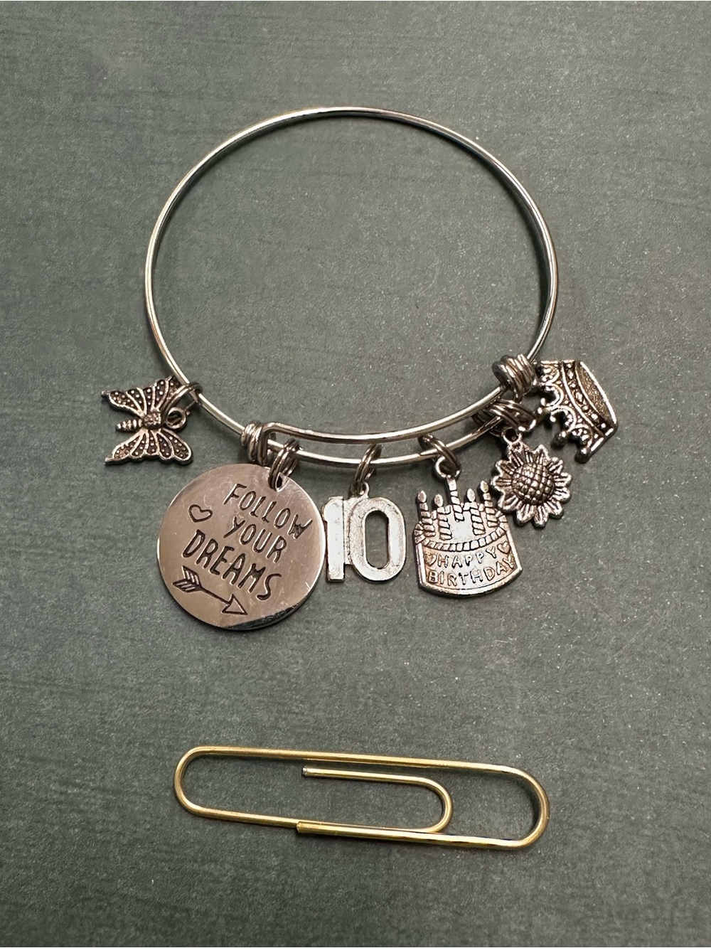 Silver Follow Your Dreams 10 Year Old Birthday Bracelet B12